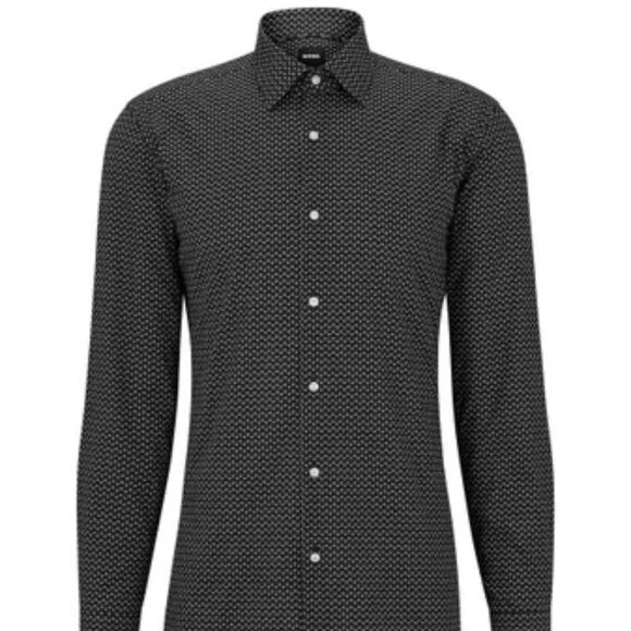 Linea In Slim Fit Printed Dress Shirt - Picture 1 of 7